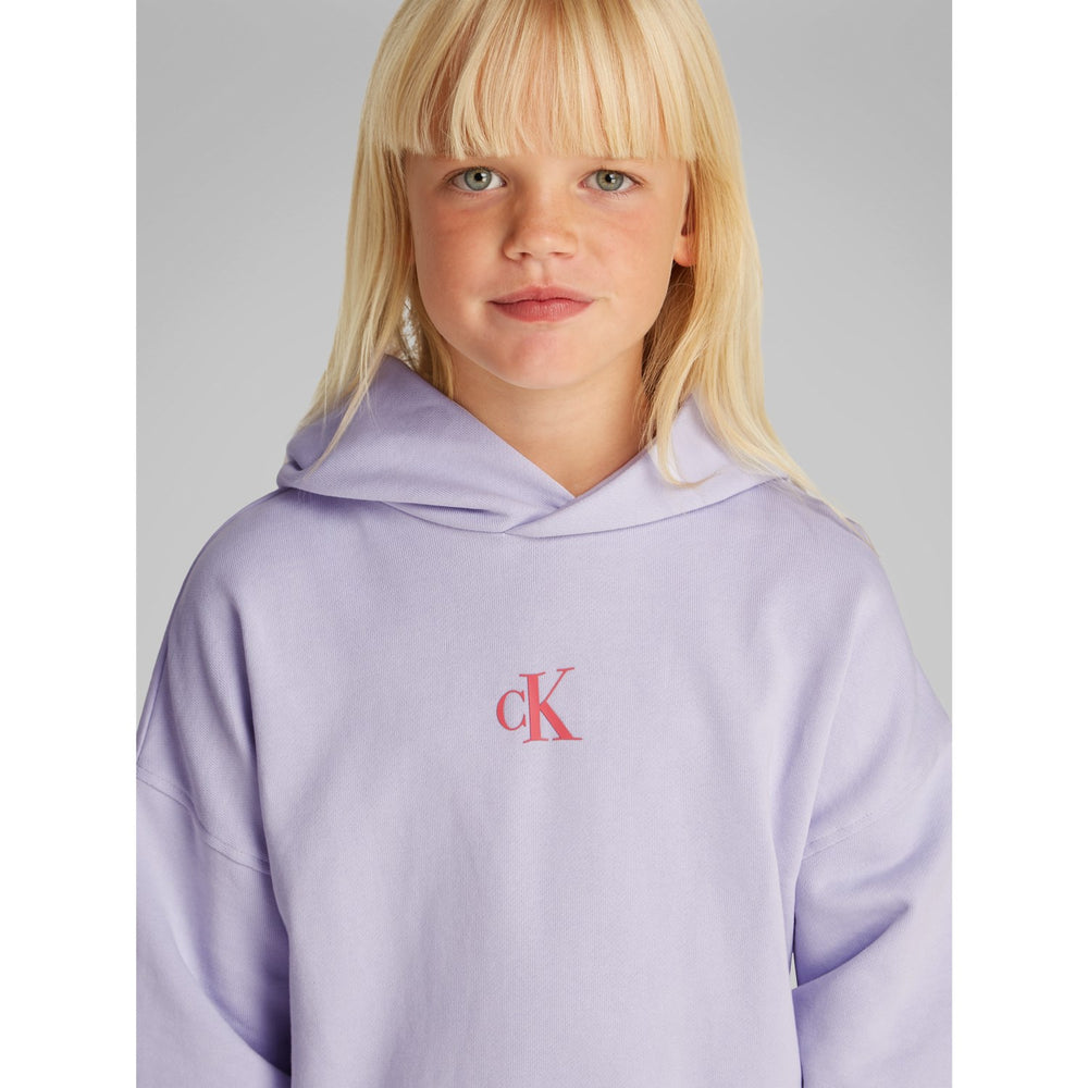 Køb Calvin Klein Purple Heather Flower Back Graphic Hættetrøje