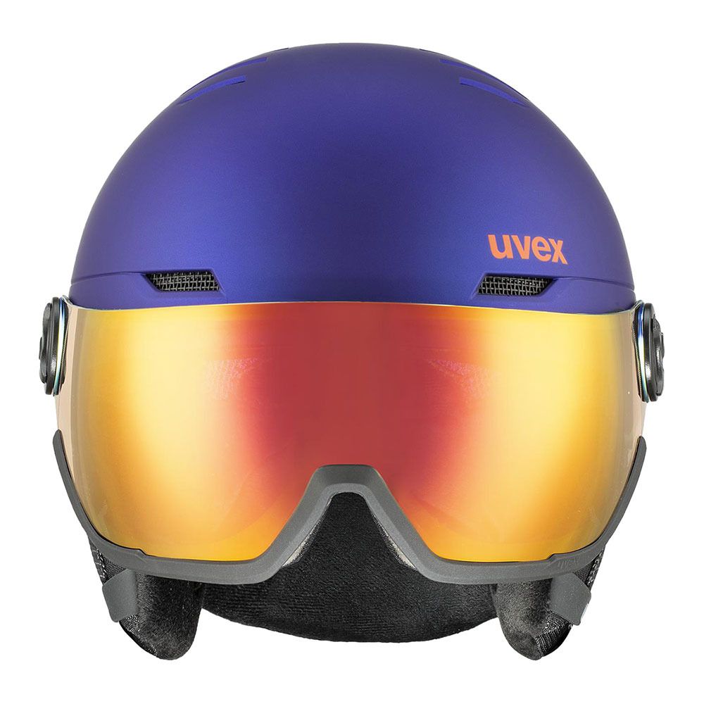 Uvex WANTED VISOR - Casque ski purple bash/white matt/mirror orange