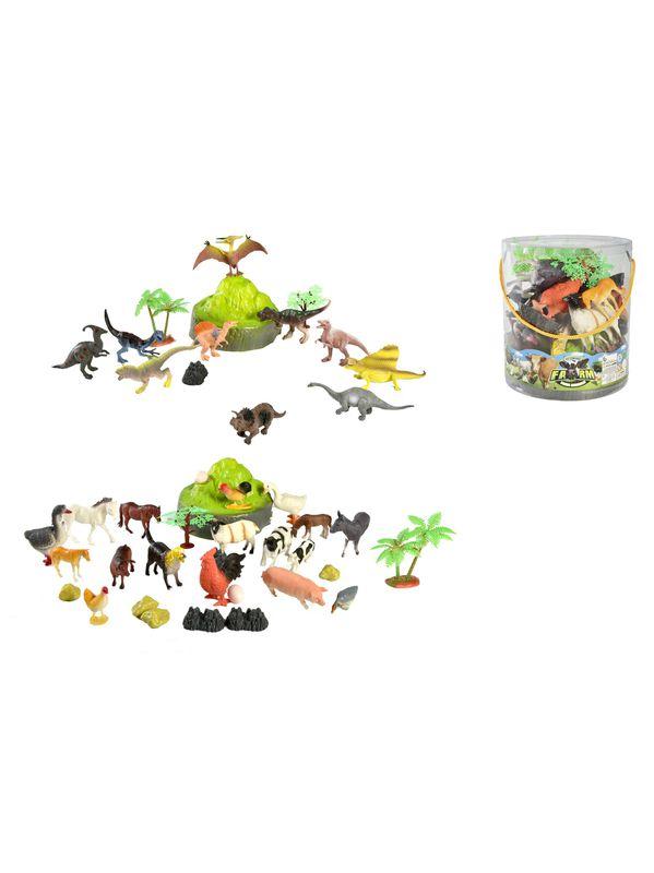 SET 19 ANIMAUX DE LA FERME DINOSAURE