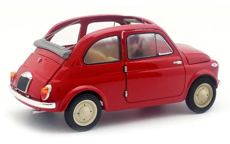 Fiat Nuova 500 Korallenrot, 1:18<br>Detailgetreues Modellauto für Sammler im Massstab 1:18