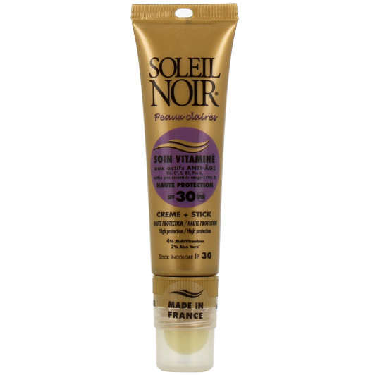 Soleil Noir Soin Solaire vitaminé visage et lèvres - Crème + stick