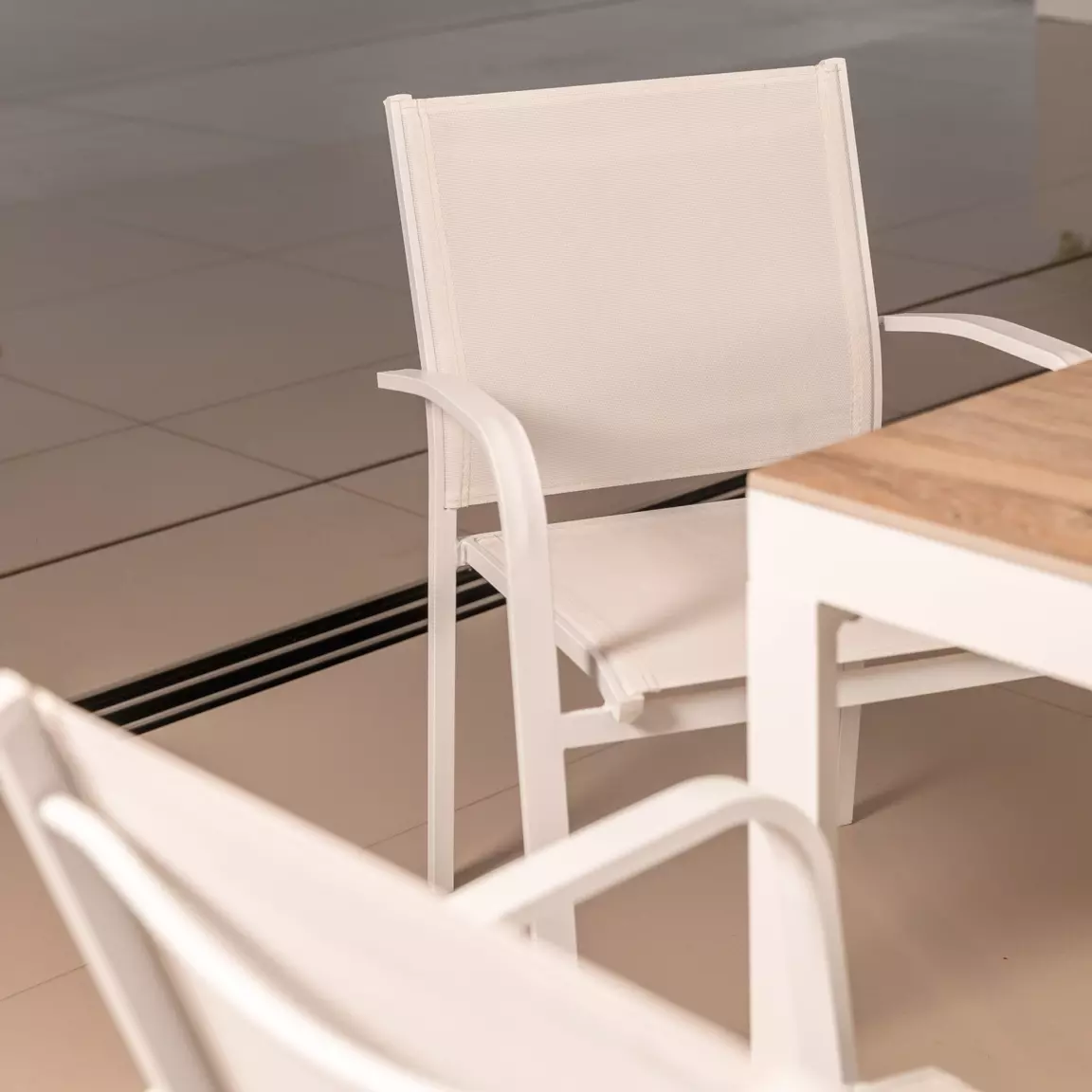 Fauteuil de jardin aluminium empilable Murano Blanc