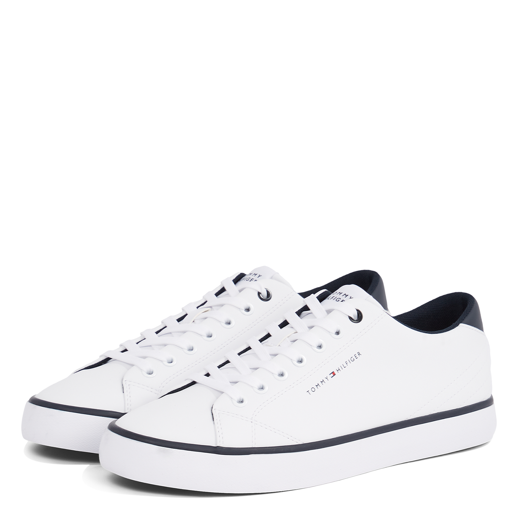 Baskets compensées en cuir mélangé | Blanc