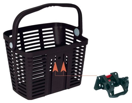 PANIER PLASTIQUE NOIR Avec FIXATION PLAZA 34x18x25.