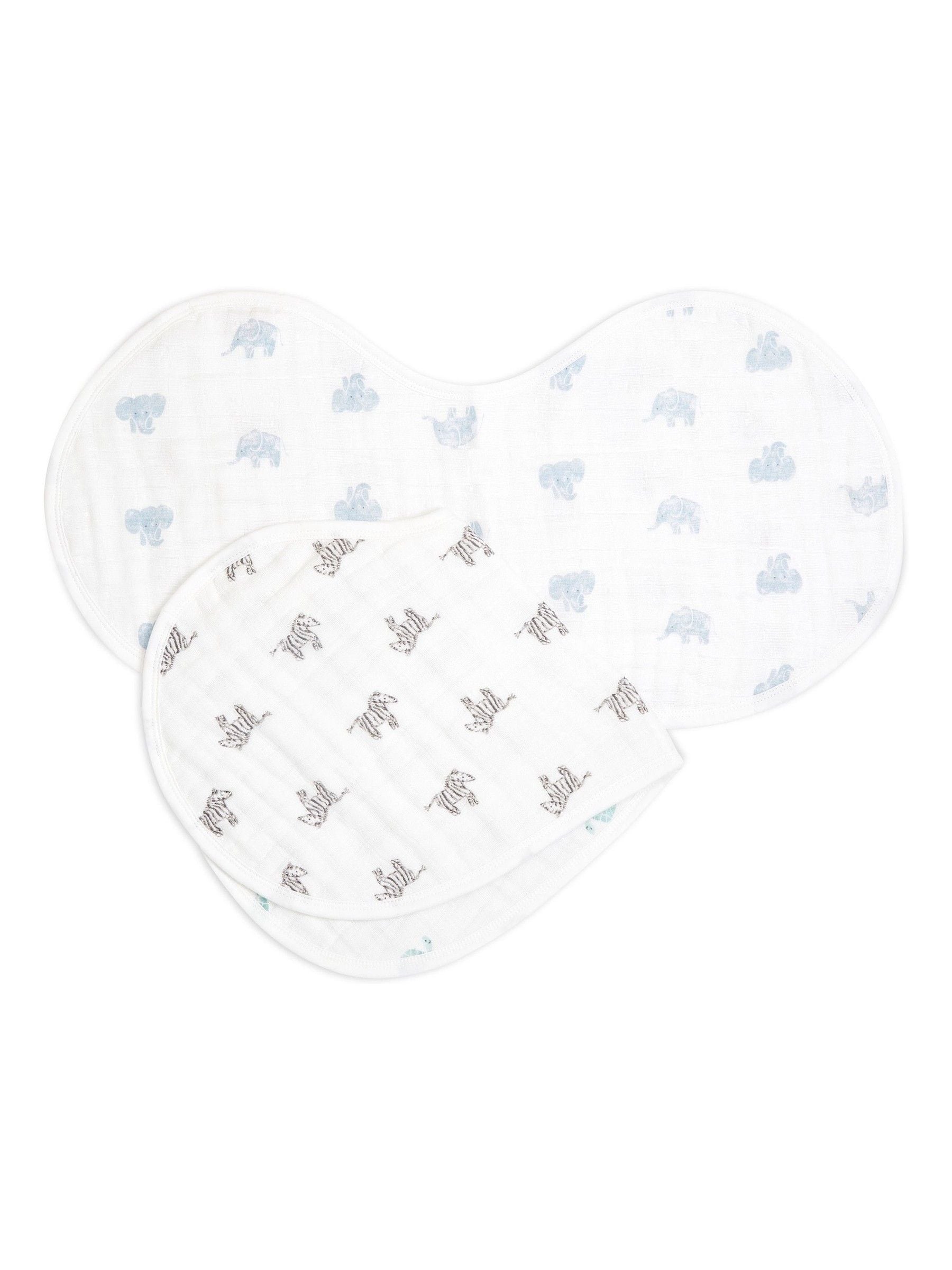 aden + anais - Set van 2 katoenen mousseline slabbetjes