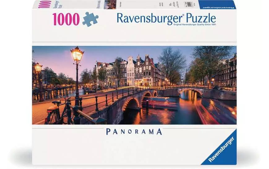Puzzle Abend in AmsterdamPanorama-Puzzle