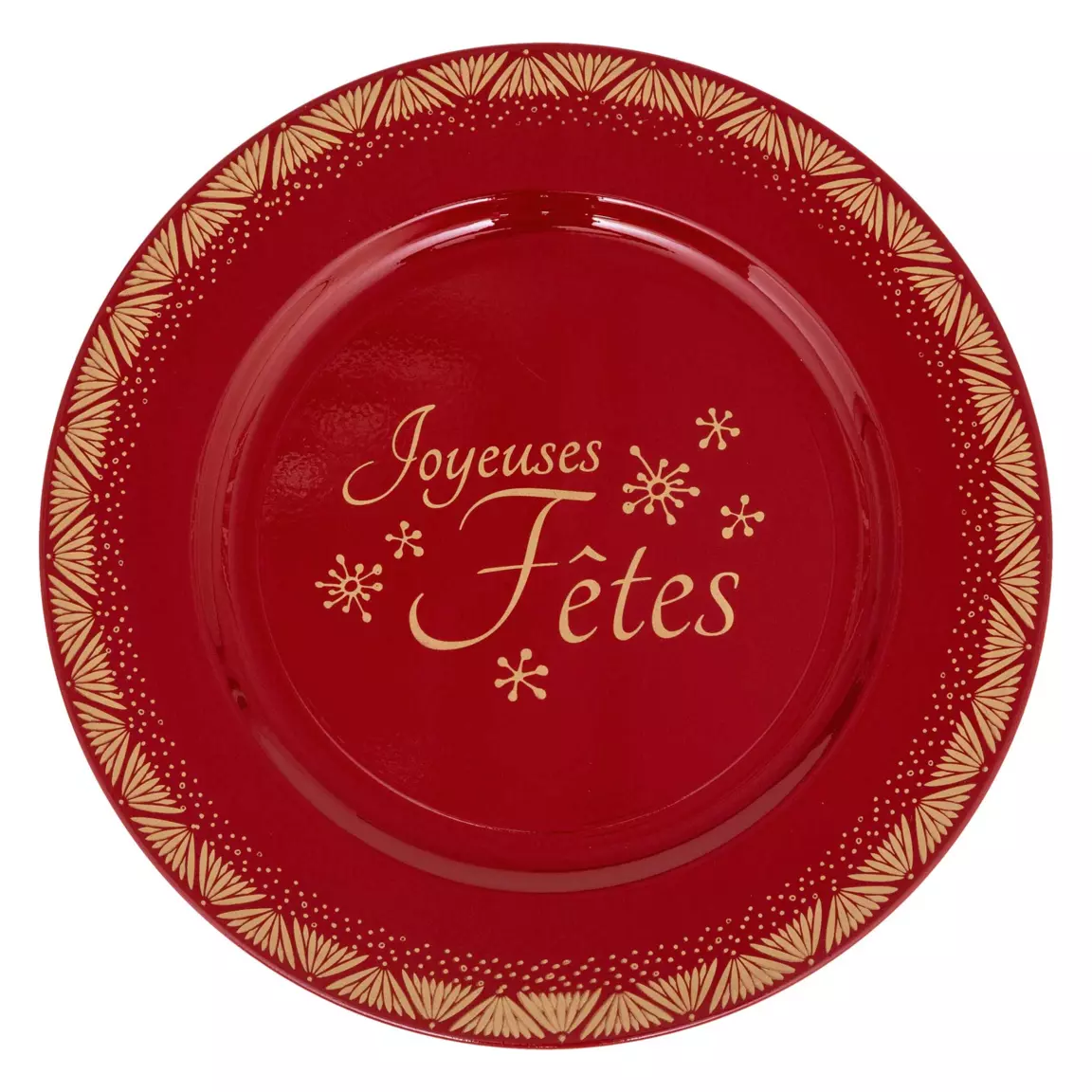 Lot de 12 dessous d'assiette Joyeuses Fêtes Rouge