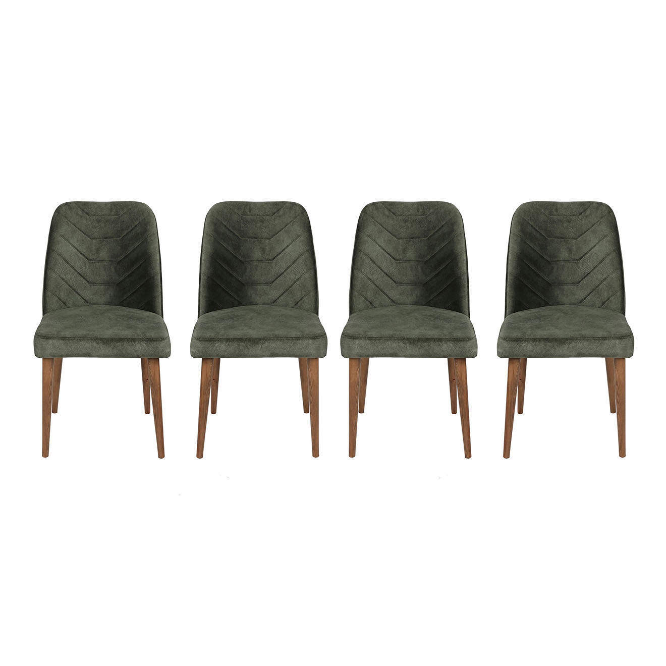 Wooden Art 4 chaises dallas marron/vert - 50x90x49 cm
