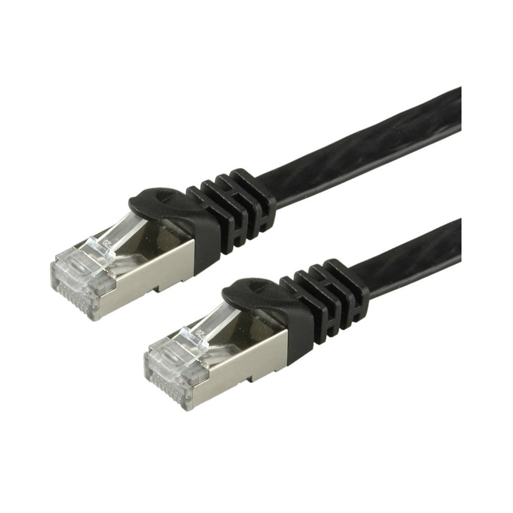 Value Patchkabel flach Kat.6 FTP schwarz 2 m Class E