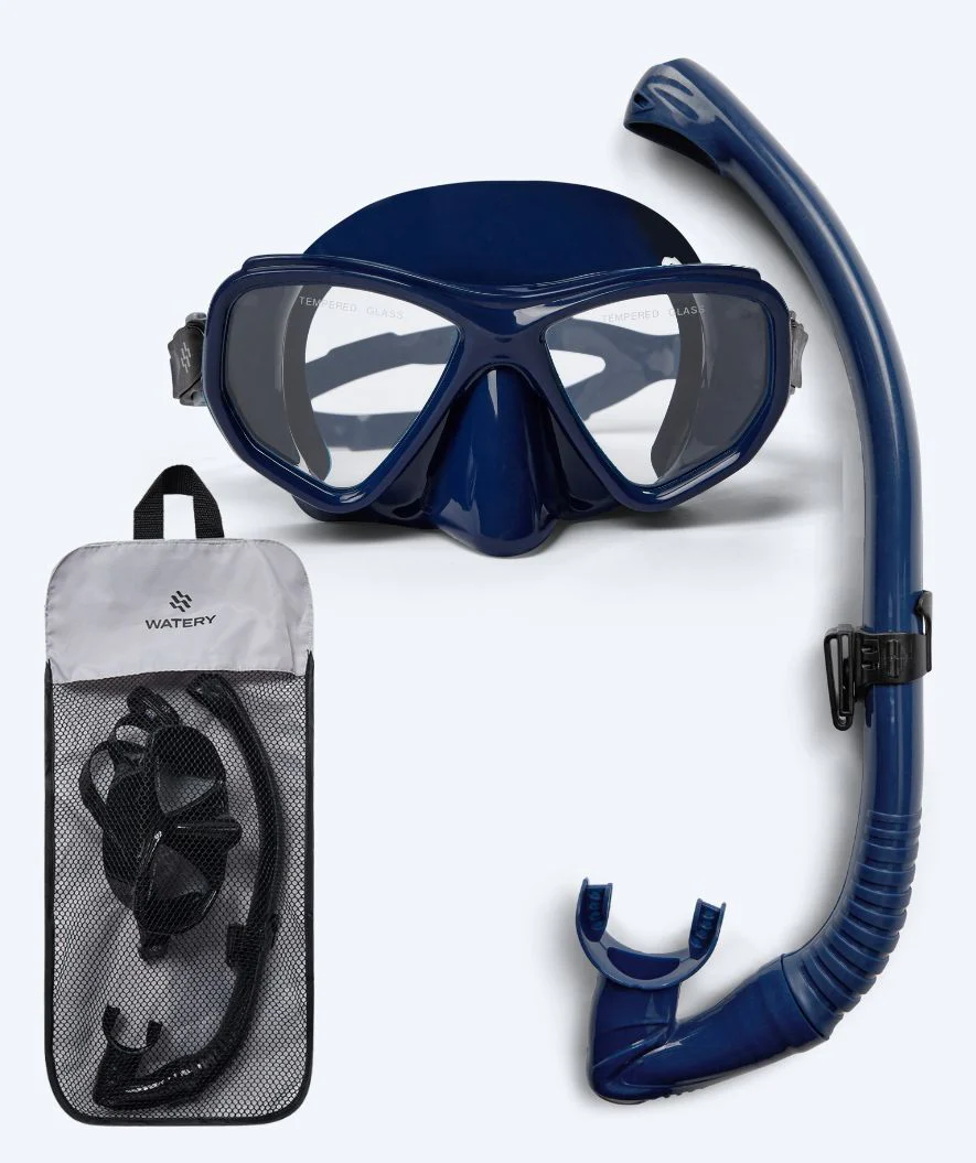 Watery Combo snorkelsæt til voksne (fra 15 år) - Fenton Pro - Mørkeblå