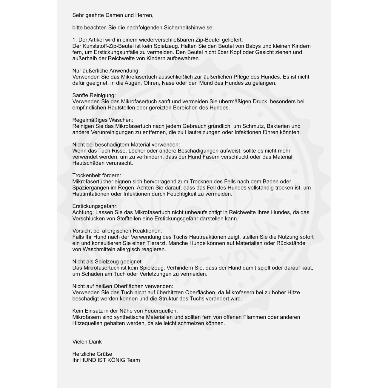HUND IST KÖNIG ® Hundehandtuch extra saugfähig | Hunde Handtuch aus Mikrofaser mit 4 Eingriffen grau/ rosa