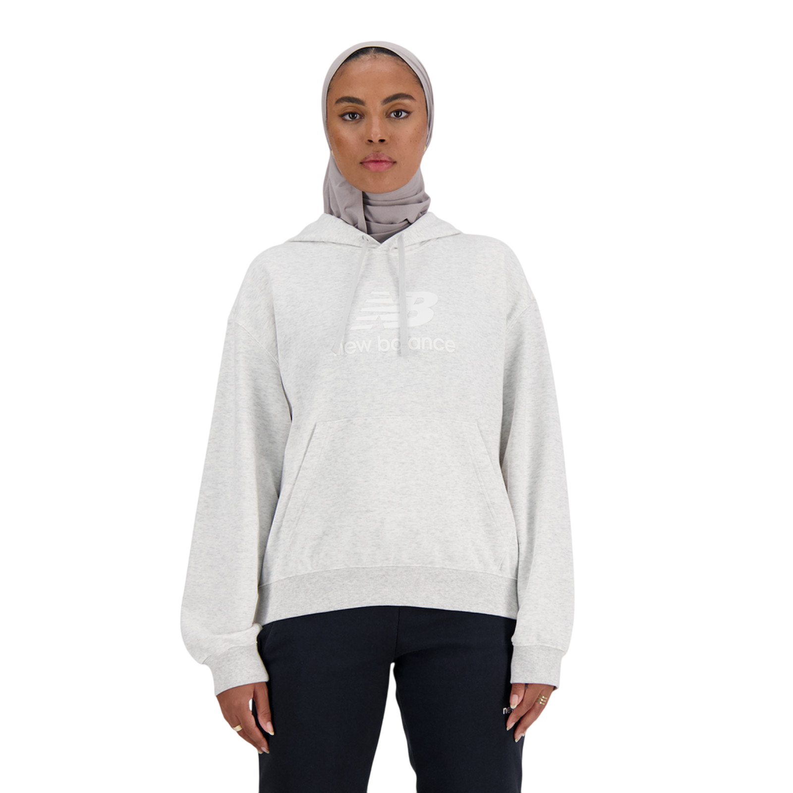 Hoodie Sport Essentials French Terry Stacked Logo Ash Heather