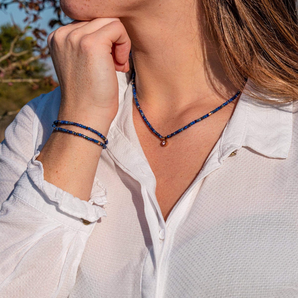 Collier Lumia en pierres Lapis-Lazuli