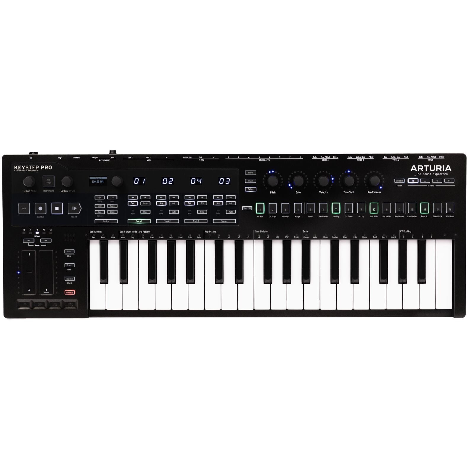 Arturia KeyStep Pro Chroma MIDI keyboard en sequencer