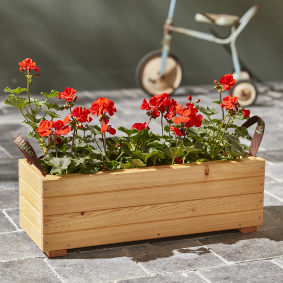 Jardinière Freya en Mélèze : L.60 x l.21,5 x 19,5 cm