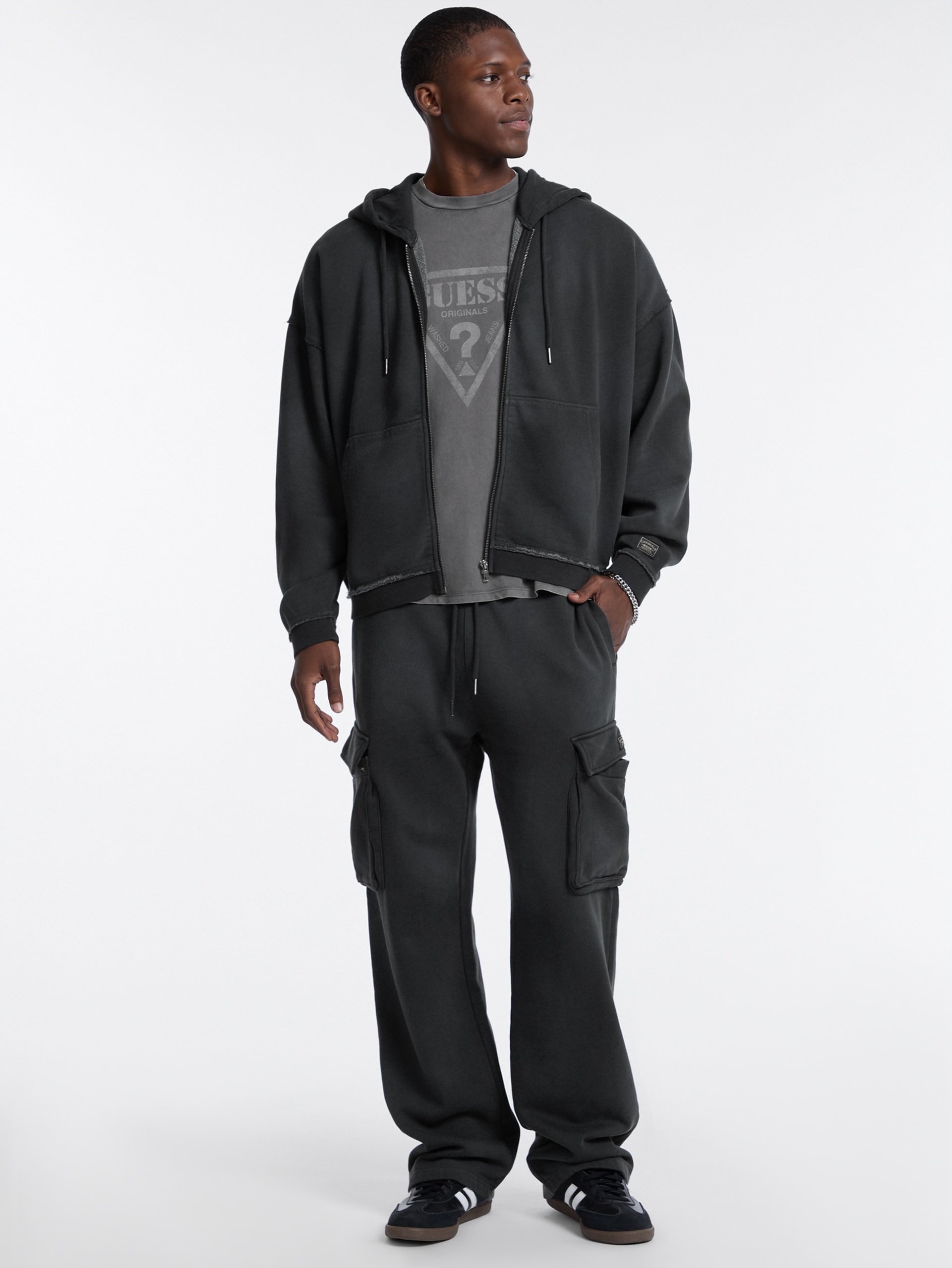 Moletom com zíper GUESS Originals Boxy