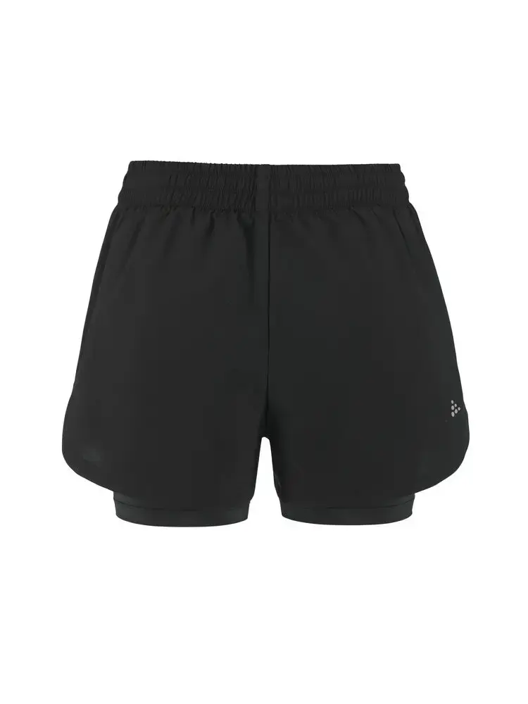 Craft ADV Essence 2 2-IN-1 Hardloopbroek Kort Zwart Dames