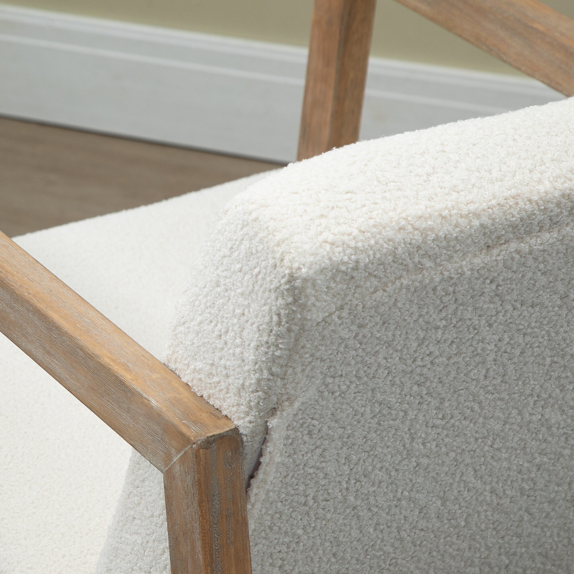HOMCOM Schaukelstuhl mit Sitzkissen weiß 60L x 81B x 71H cm