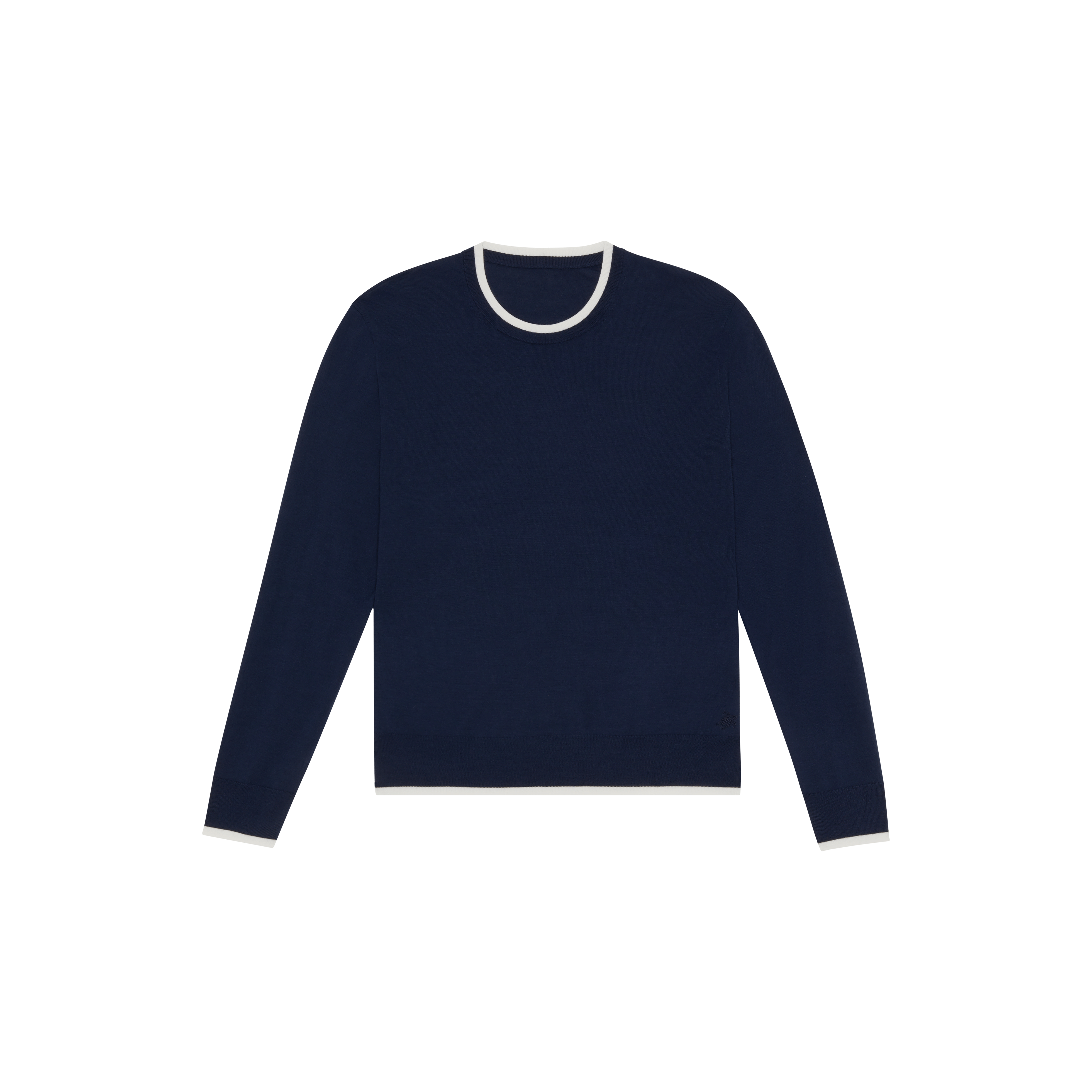 Pullover en laine mérinos cachemire soie ras-du-cou homme