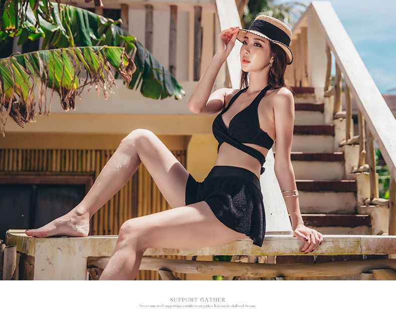 SANQI - Set: Wikkelbikinitop + zwemrok