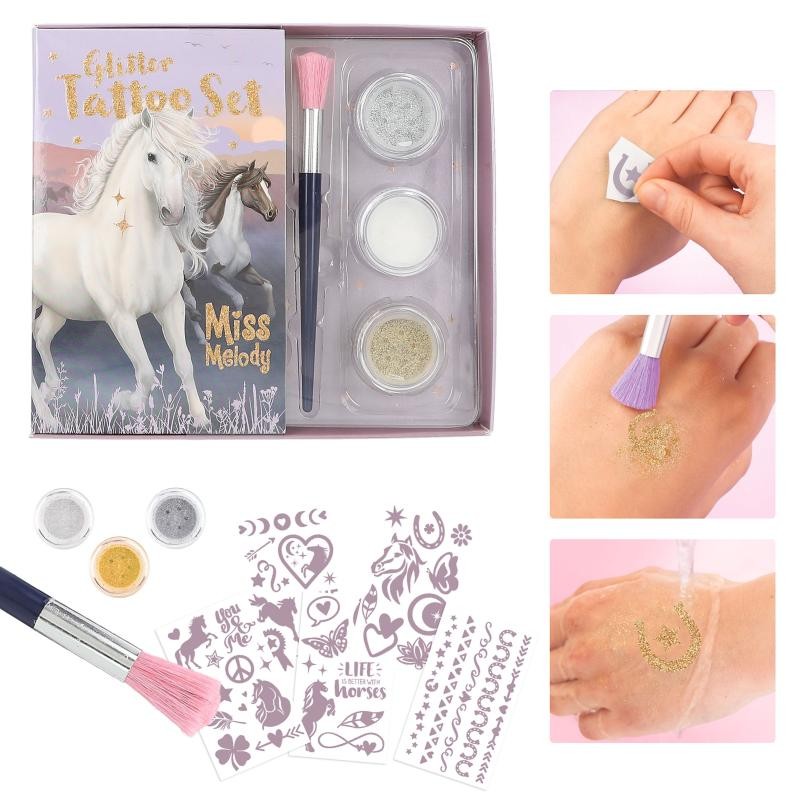 Miss Melody Glitter Tattoo sæt ( 0412657 )