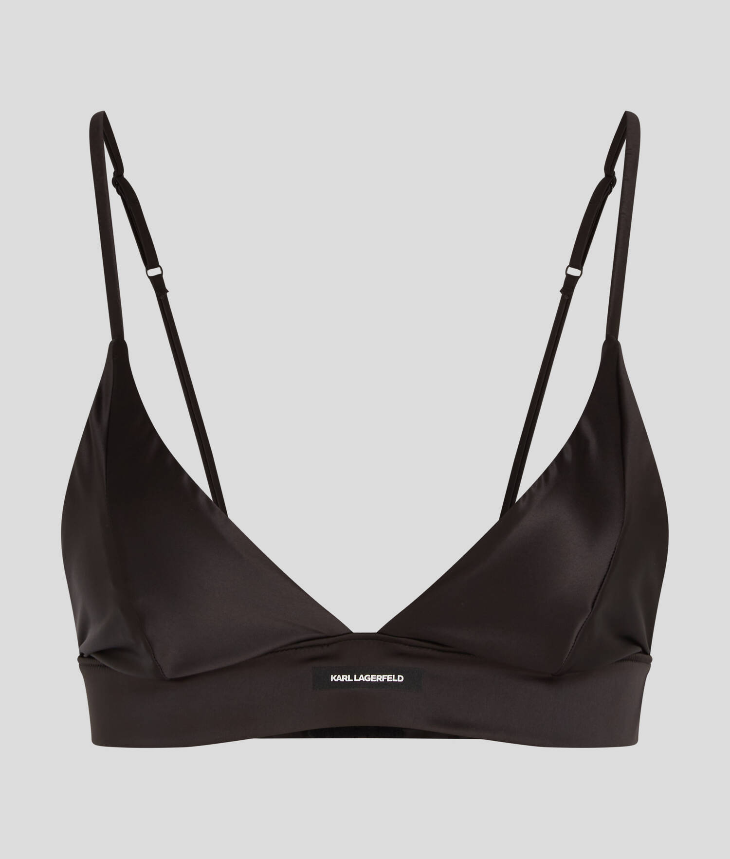 SOUTIEN-GORGE TRIANGLE EN SATIN AVEC LOGO KARL - Noir