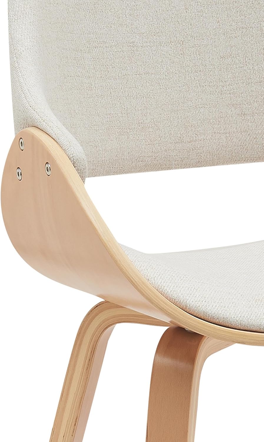 CLP Esszimmerstuhl Vangale I Küchenstuhl mit Gestell aus Bugholz I Polsterstuhl mit Rückenlehne, Farbe:Natur/Creme, Material:Stoff