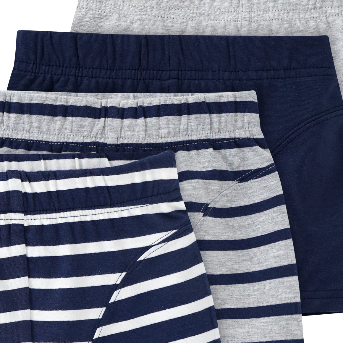 Famy 5 Jungen Boxer mit Bio Baumwolle dunkelblau / hellgrau / weiss