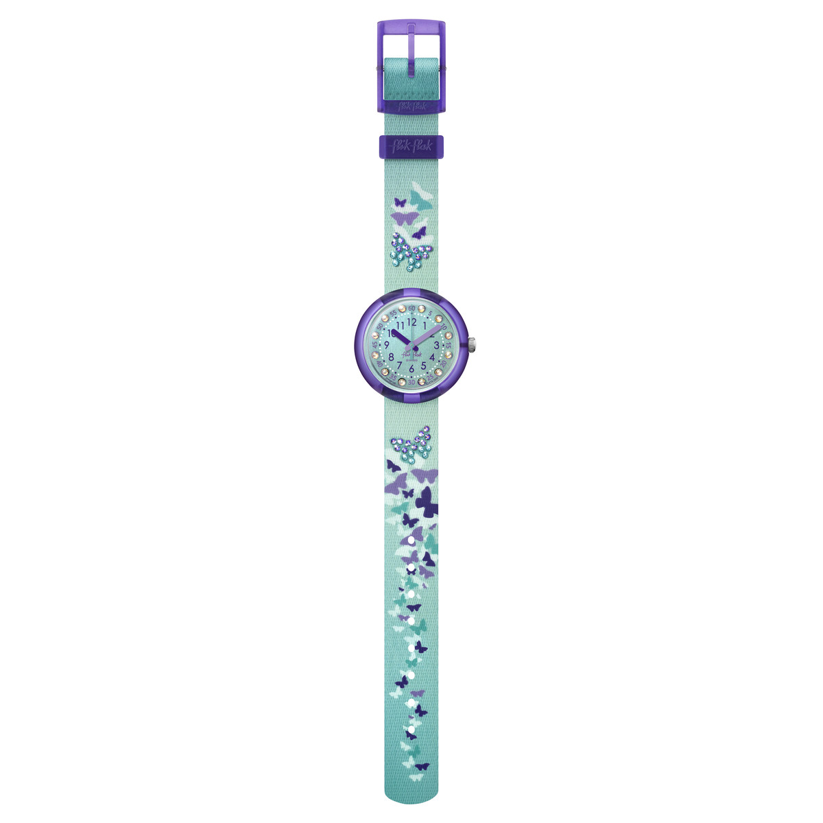 Montre Flik Flak enfant matériaux biosourcés vert papillon