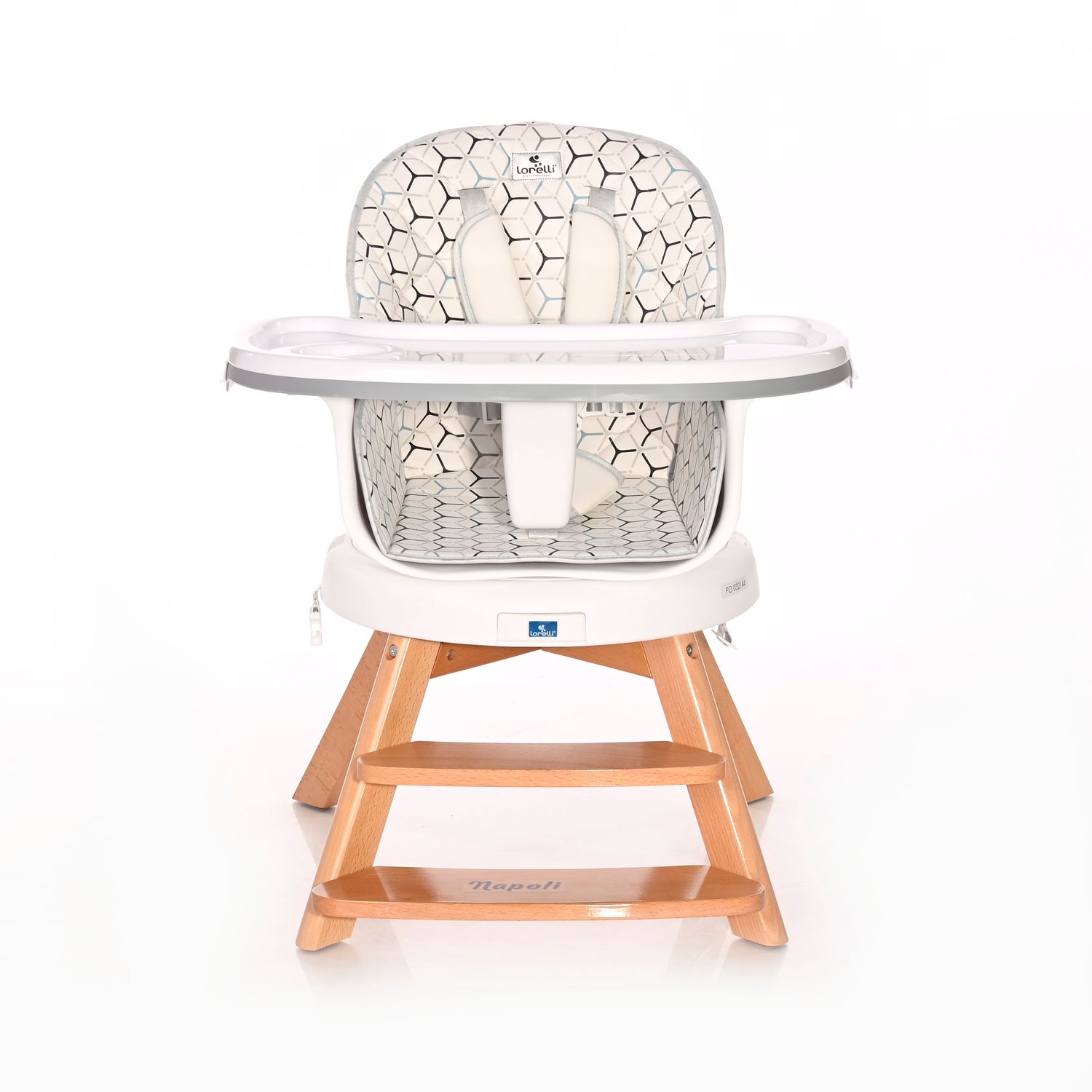 Lorelli Hochstuhl Napoli 3 in 1 Kinderstuhl, Sitz 360° drehbar, Höhe verstellbar grau/weiss