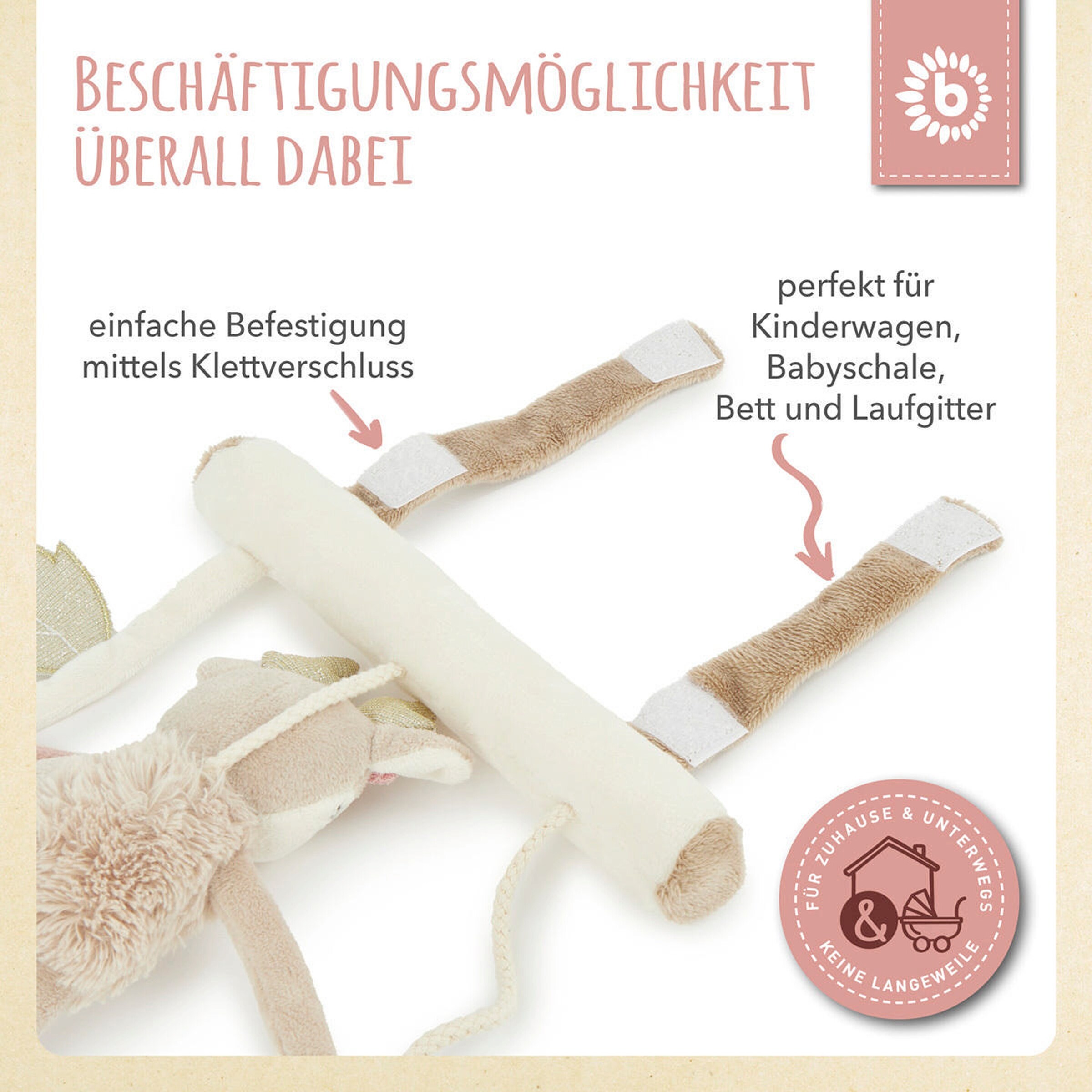 Bieco Kinderwagen Kette Design Reh - ab Geburt Beige