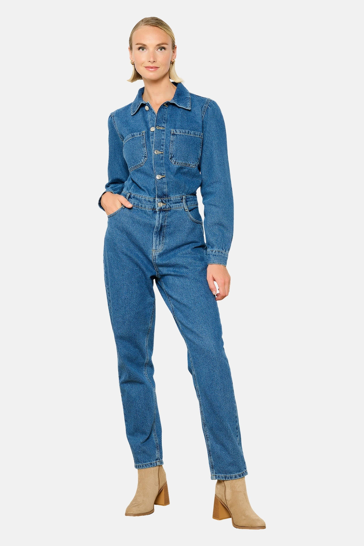 LOLALIZA jumpsuit medium blue denim