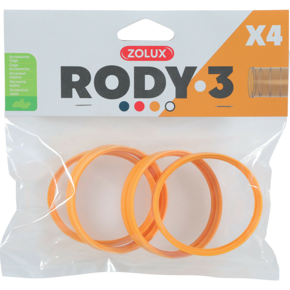 4 anneaux connecteur pour tube rody couleur banane taille ø 6 cm pour ronge