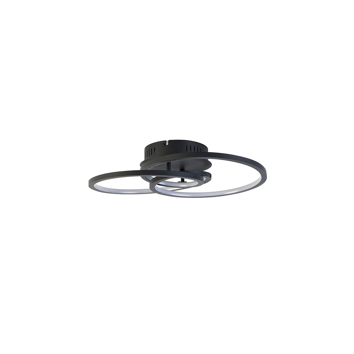 Plafondlamp zwart 45 cm incl. LED 3 staps dimbaar - Rowin