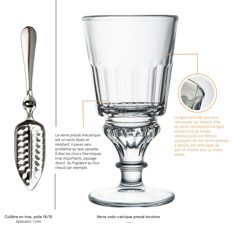 Set de 2 verres de dégustation, ABSINTHE La Rochère