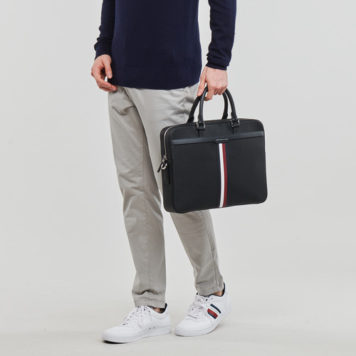 Tommy Hilfiger - TH COATED CANVAS COMPUTER BAG Negro