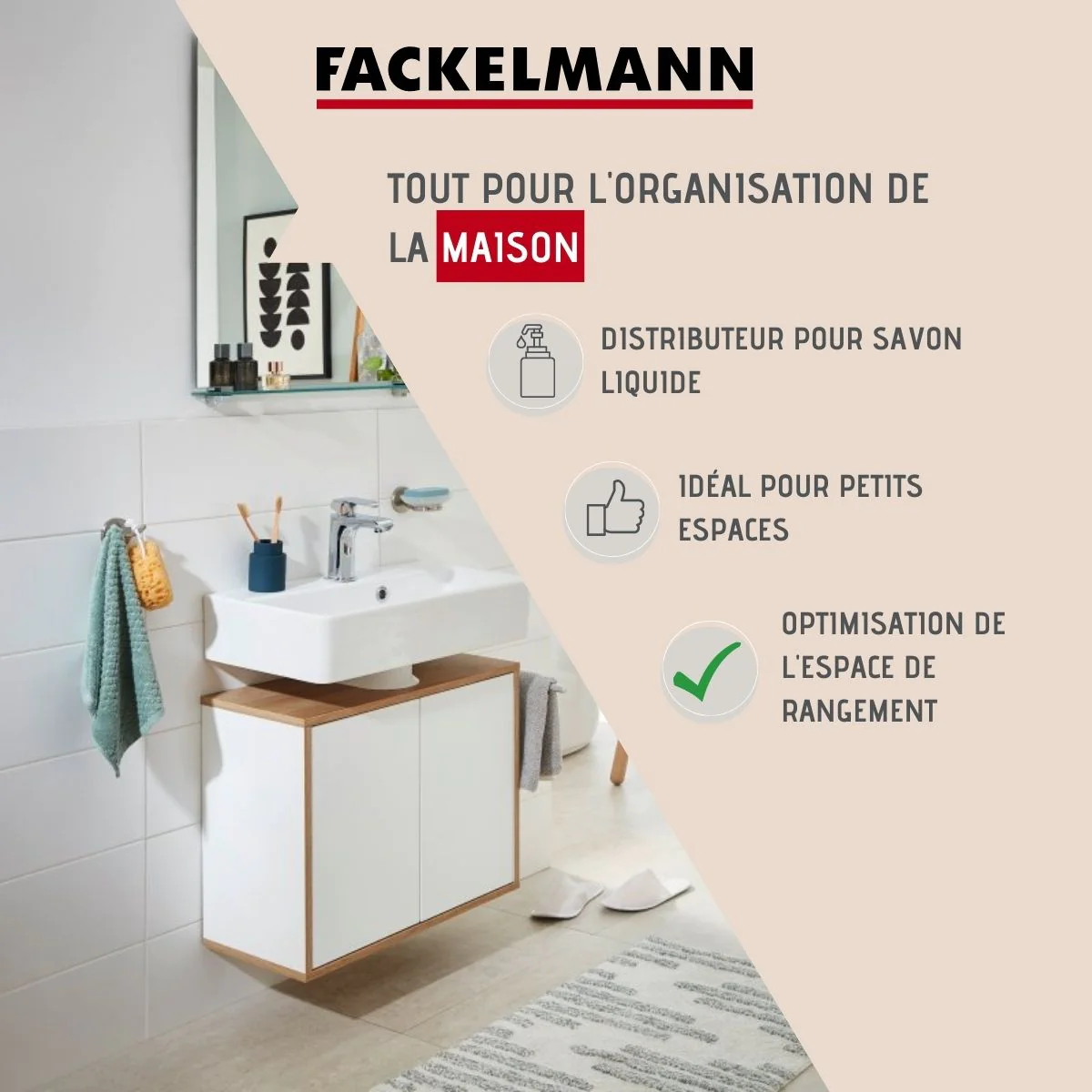 Distributeur de savon mural verre et chromé Vision Fackelmann