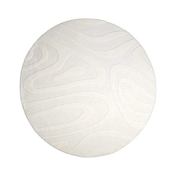 Rond Scandinavisch vloerkleed - Charm Shapes Wit