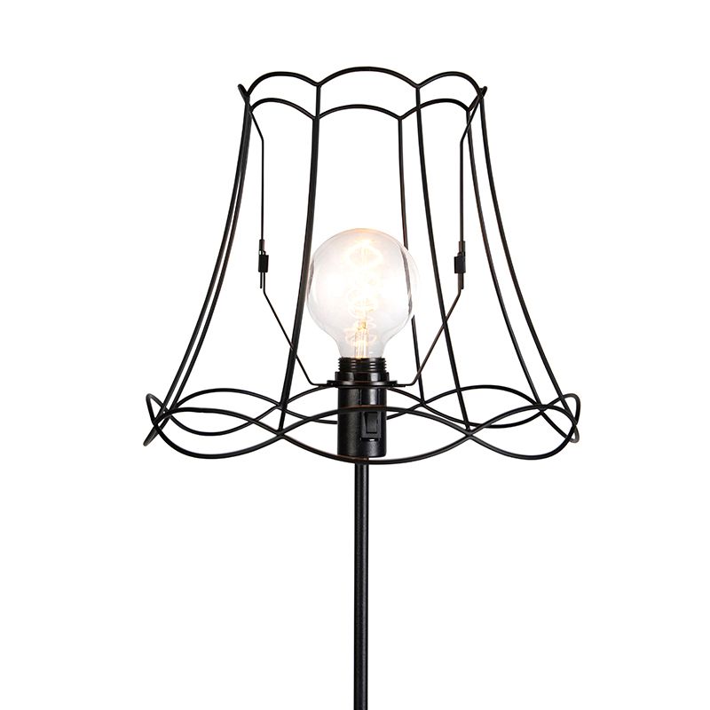 Vloerlamp zwart met Granny Frame 35 cm verstelbaar - Parte