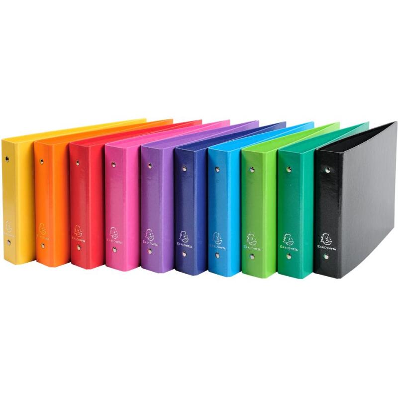 Classeur 2 anneaux cartonné Exacompta Iderama® A5 - Dos 3,5 cm couleurs assorties