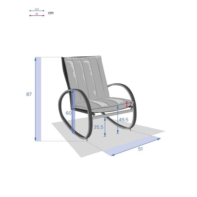 Fauteuil à bascule NEVADA Graphite