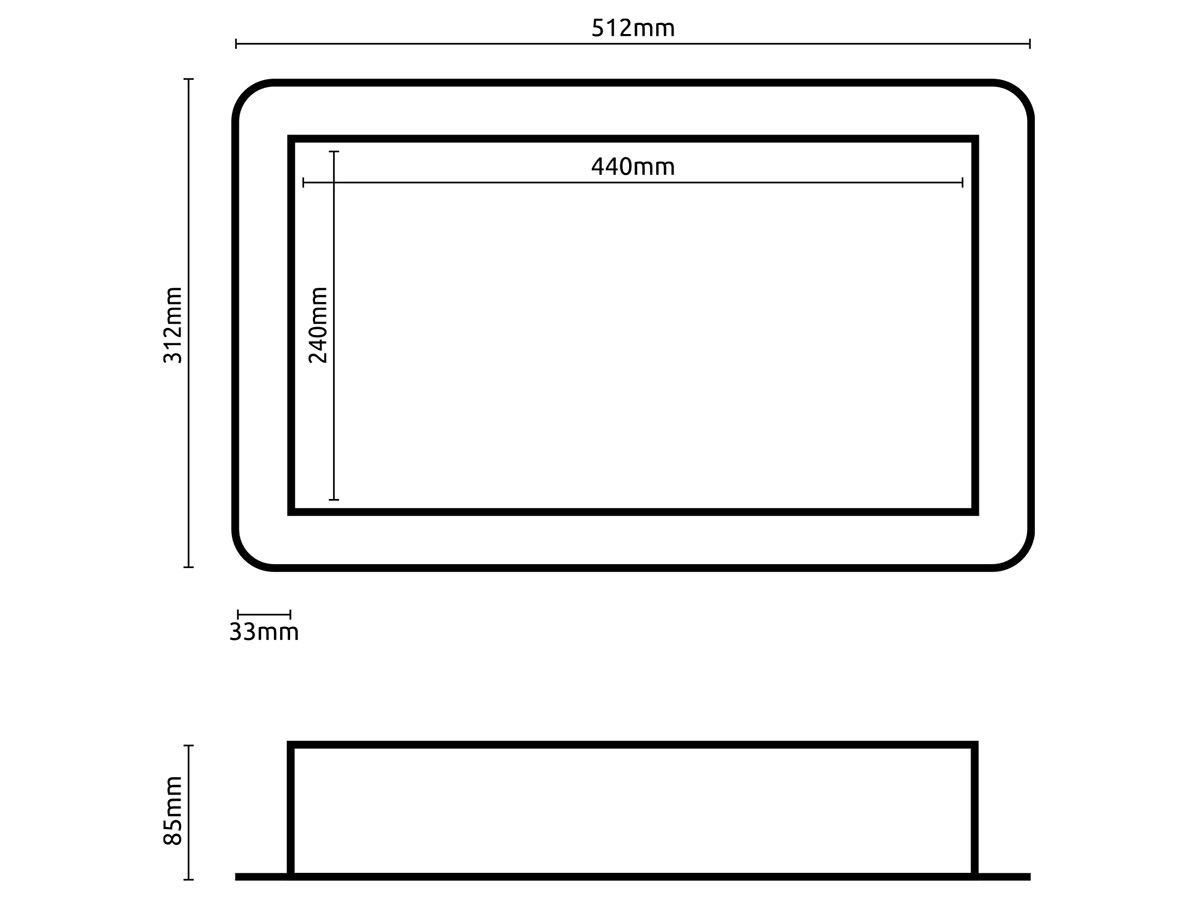 Hyckes HyFridge Slide 20 flush mount inbouwframe