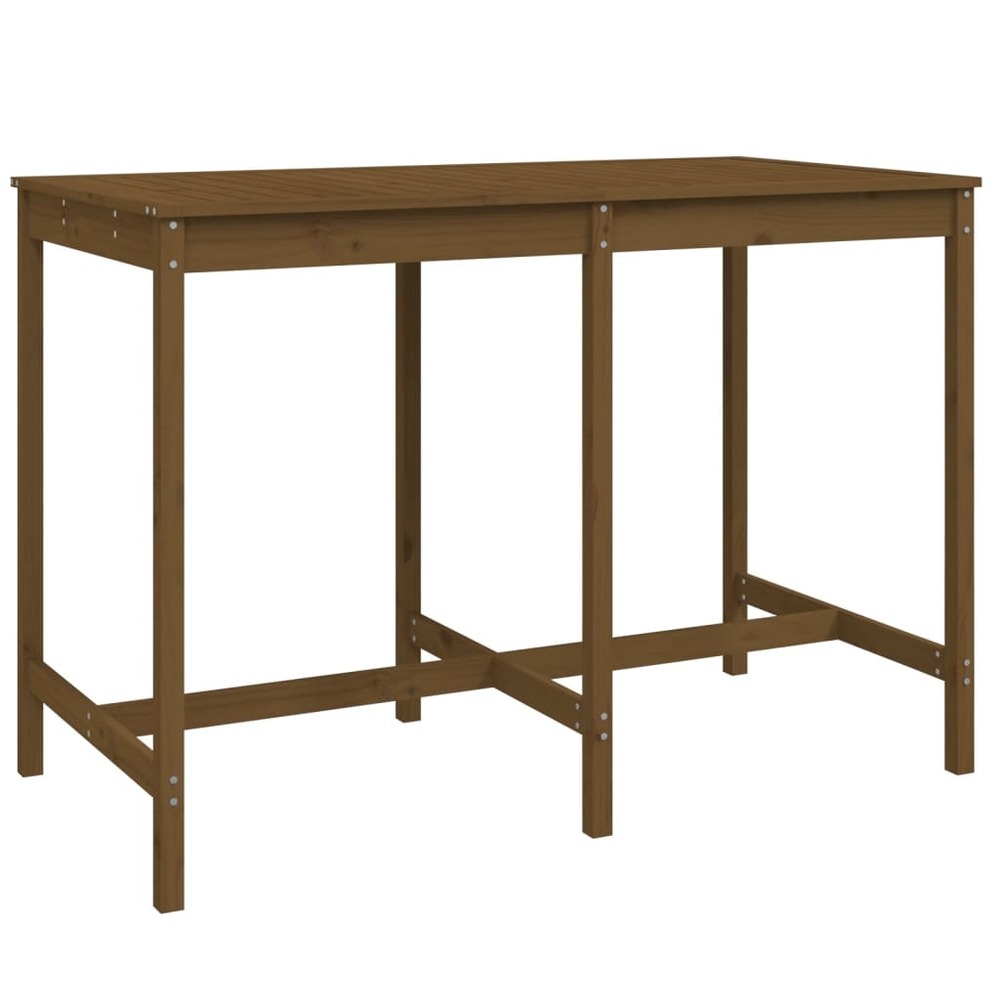 Ensemble de bar de jardin 7 pcs marron miel bois de pin massif