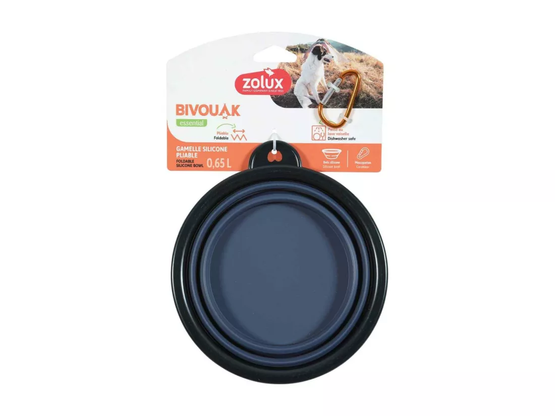 Gamelle souple en silicone bleu Bivouak 650 ml