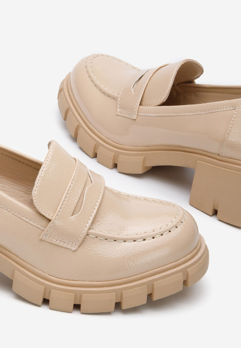 Mocassins pour femme vernis beige Falina