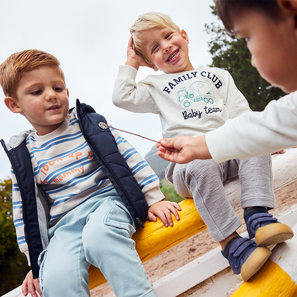 Topomini Baby Sweatshirt mit Stickerei cremeweiss