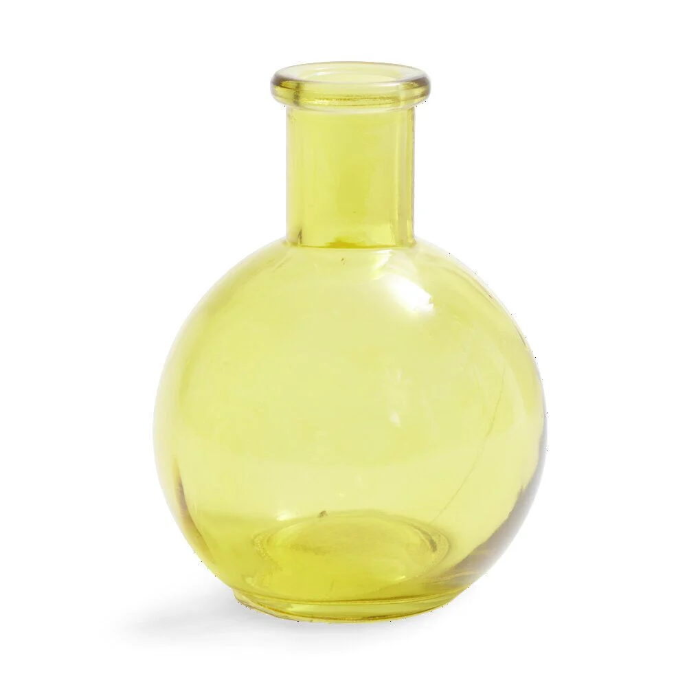 Soliflore ballon verre jaune Ø8xH10,5cm