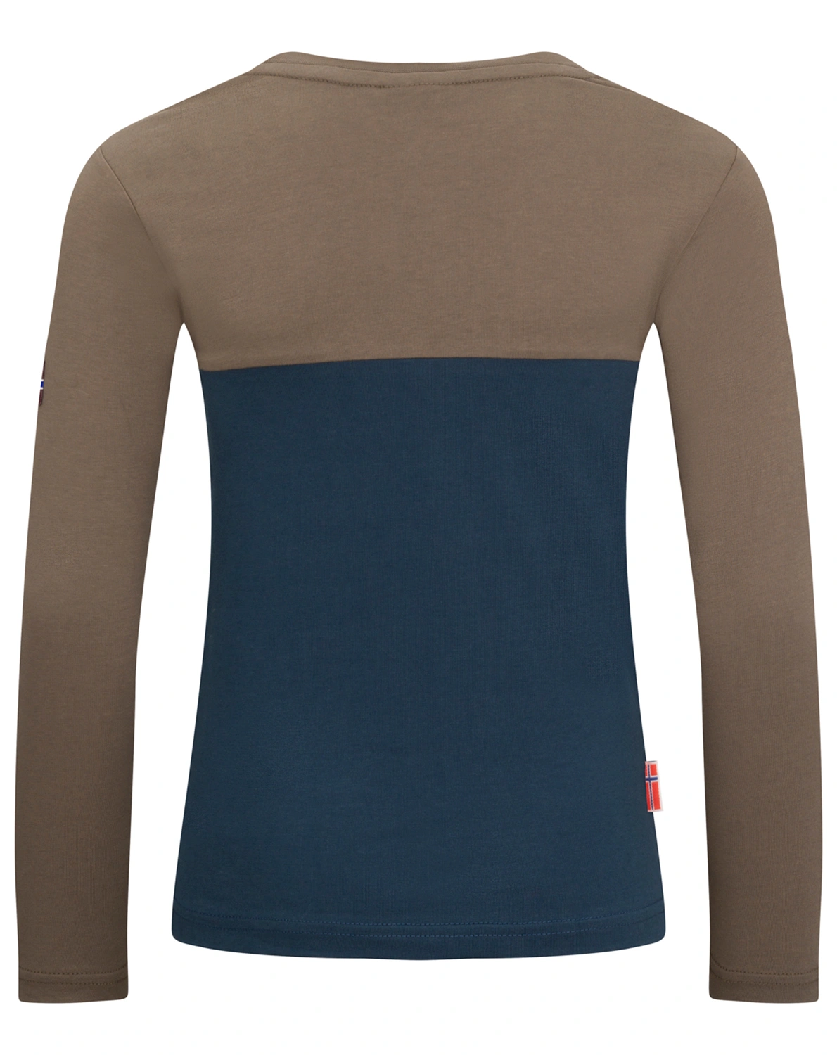 Langarmshirt BERGEN in mocca brown/dark navy