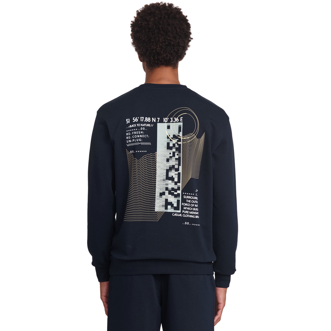 VanVaan Denim Herren Sweatshirt mit Backprint dunkelblau