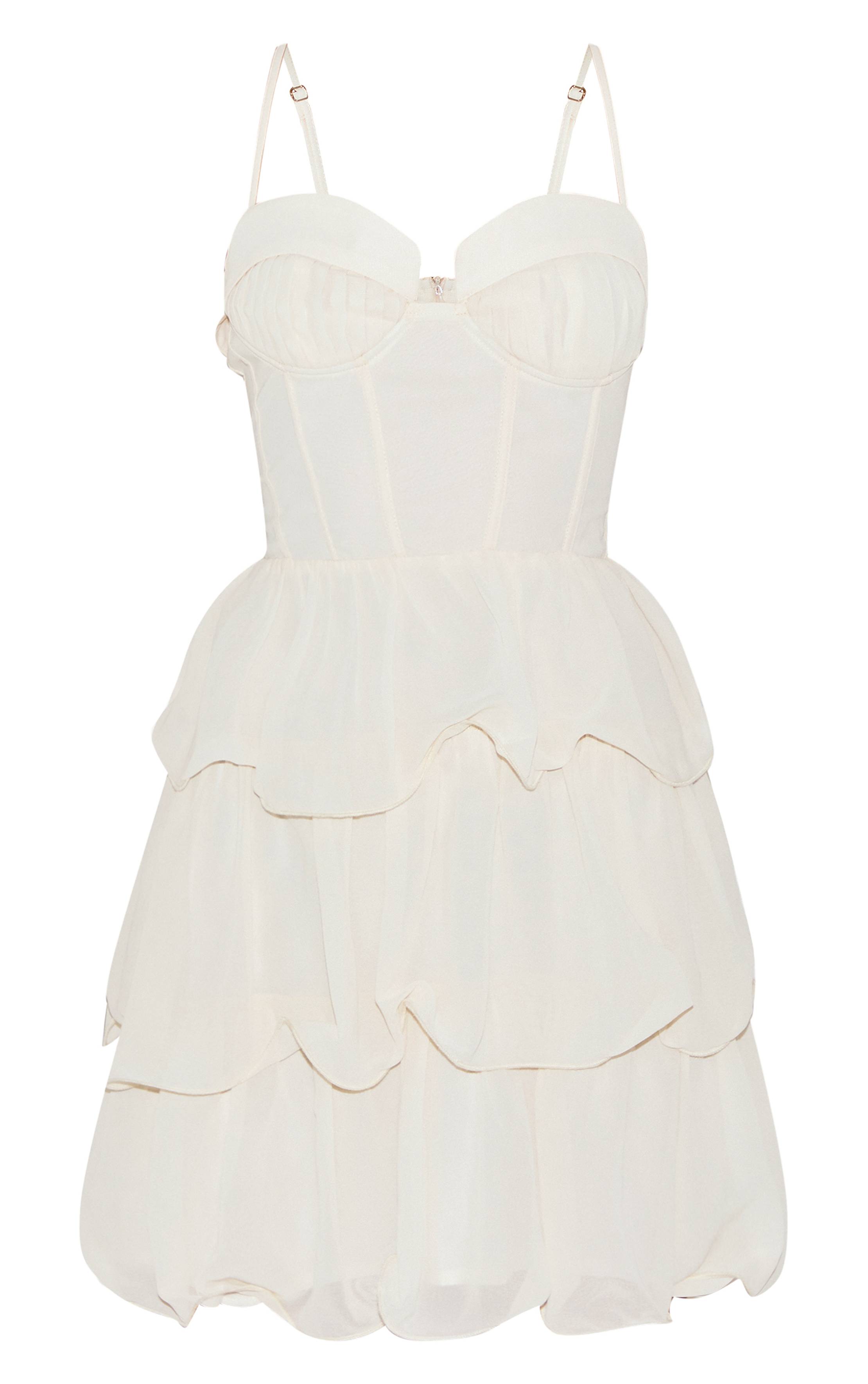 Robe Droite En Mousseline À Détail Plissé Et Volants